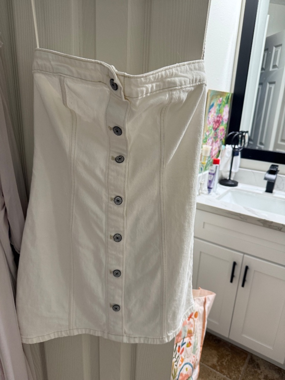 White Jean strapless dress